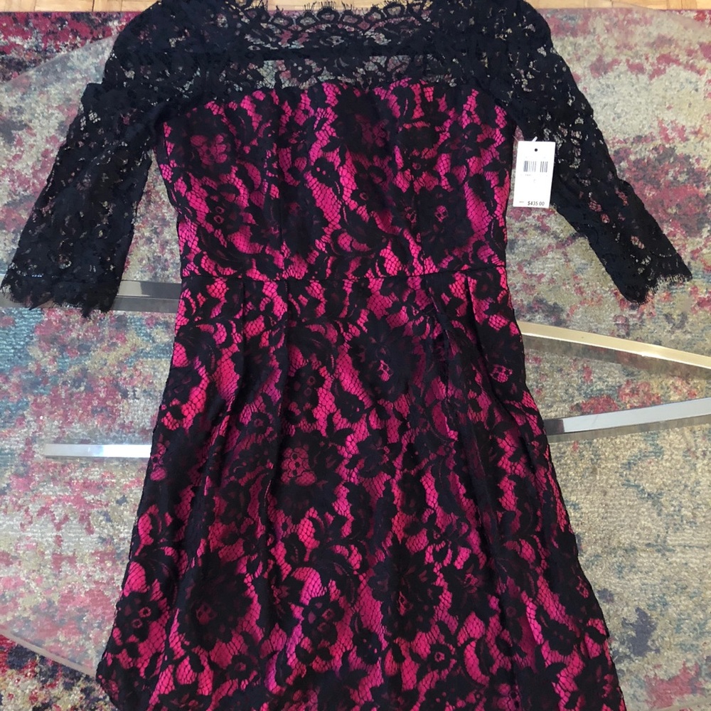 Milly black lace dress size 0 (new with tags)